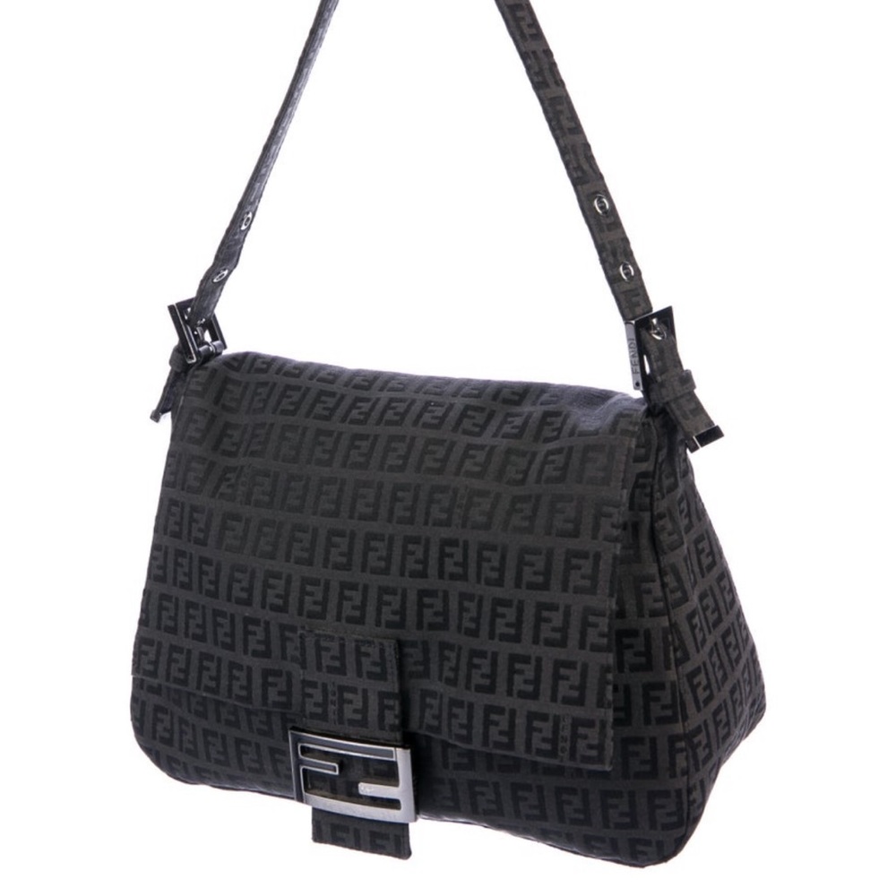 FENDI Zucchino Mama Baguette - black